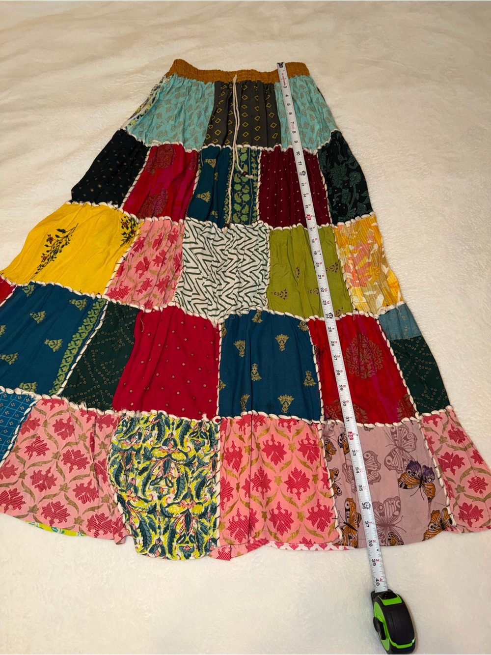 Ashley Taylor Patchwork Boho Maxi Skirt in Multi - One size NWT